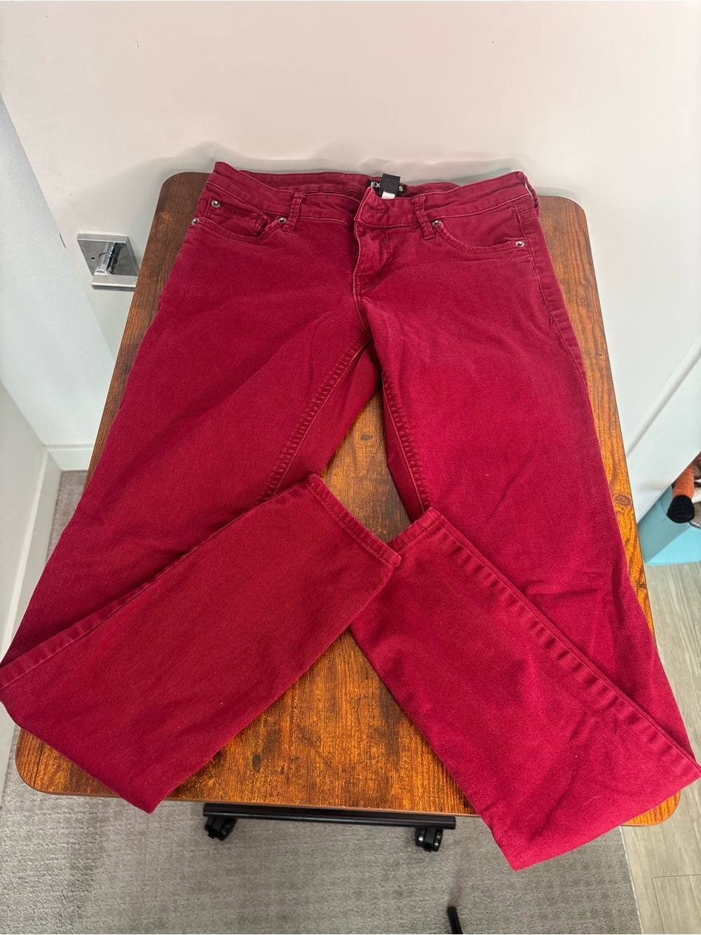 Express Women's Deep Red Skinny Jeans